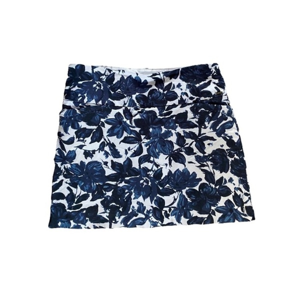S.C& CO Floral Print Skirt - Blue and White size XL lined